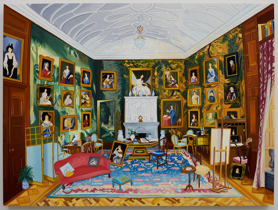 Lanhydrock, Morning Room, 2024 oil and acrylic on panel